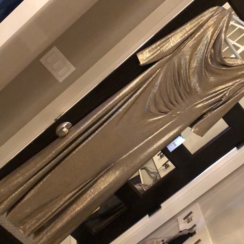 Formal metallic gold gown by tahati